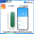 ONENUO WiFi or Zigbee Rain Sensor Tuya IP65 Outdoor Waterproof Rain Detection Water Leak Sensor Real Time APP Monitoring Alert. 