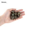 7 Pcs Copper Blue Metal Dice Solid Metal Polyhedral Dice Set Suitable for Role-Playing RPG    Board Game Card Game. 
