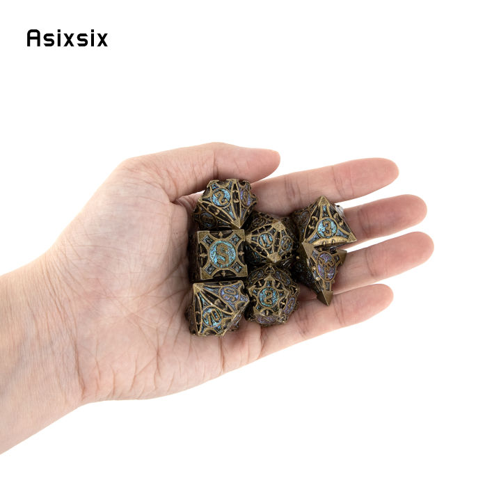 7%20Pcs%20Copper%20Blue%20Metal%20Dice%20Solid%20Metal%20Polyhedral%20Dice%20Set%20Suitable%20for%20Role-Playing%20RPG%20%20%20%20Board%20Game%20Card%20Game%20-%20Image%202