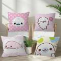 CUTE M-Mamegoma Seal Decorative Room Aesthetics Pillow Case Home Decor Bedroom Sofa Bed Couch Pillow Cover 45x45.