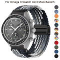 Silicone Magnetic Buckle 20mm Strap For Omega X Swatch Joint MoonSwatch Braided Solo Loop Band For MoonSwatch Wristband Correa. 