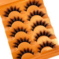 New Cat Eye Lashes 5D Fluffy Faux Mink Lashes 8D Volume Wispy Long Lashes Fake Eyelash Russian Strips 5 Pairs Pack Makeup. 