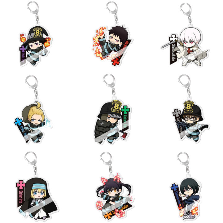 Fire Force Shinra Kusakabe Anime Keychains Arthur Boyle Kotatsu Tamaki ...