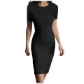 Summer Dress High Stretch Tank Robe Solid Short Sleeve Casual Slim Long Pencil Dress Women  Maxi Dress Elegant Thin Vestido. 