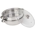Stainless Steel Cookware 27cm/11in 2-Layer Steamer Pot Cooker Double Boiler Soup Steaming Pot Kitchenware Kitchen Supplies.