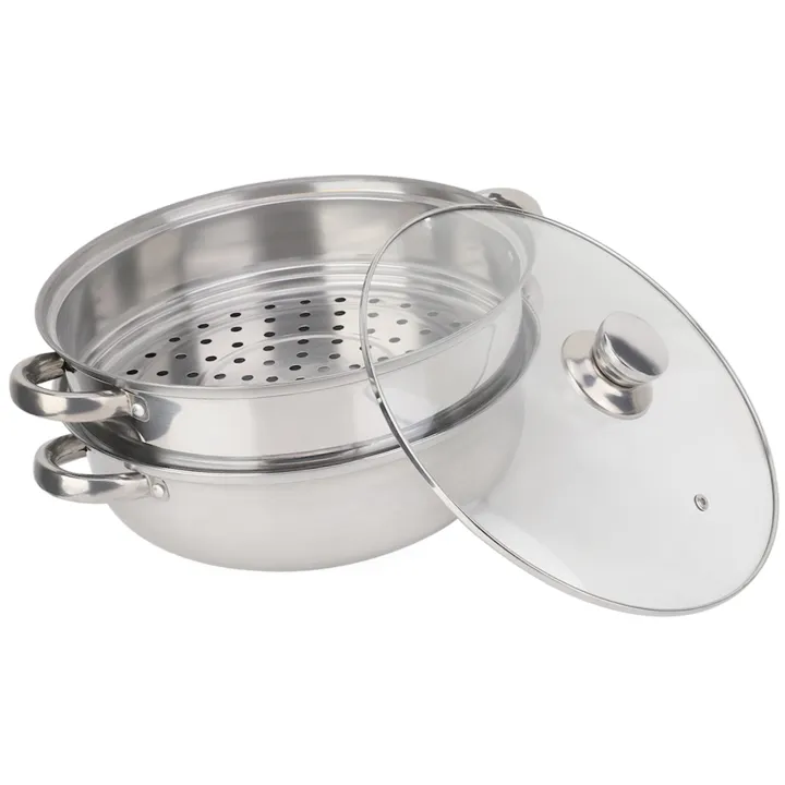 Stainless%20Steel%20Cookware%2027cm/11in%202-Layer%20Steamer%20Pot%20Cooker%20Double%20Boiler%20Soup%20Steaming%20Pot%20Kitchenware%20Kitchen%20Supplies%20-%20Image%202
