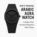 Arabic Aura Watch Full Black Carbon fiber Look.