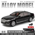 1:24 BMW 760LI Miniature Diecast Toy Car Vehicle Model Pull Back Sound & Light Doors Openable Collection Gift Kids A616. 