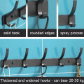 YUNJIEYA Black white Folding Robe Hooks Towel Hanger Nail Wall Rack Hooks Coat Clothes Holder for Bathroom Kitchen Accessories. 