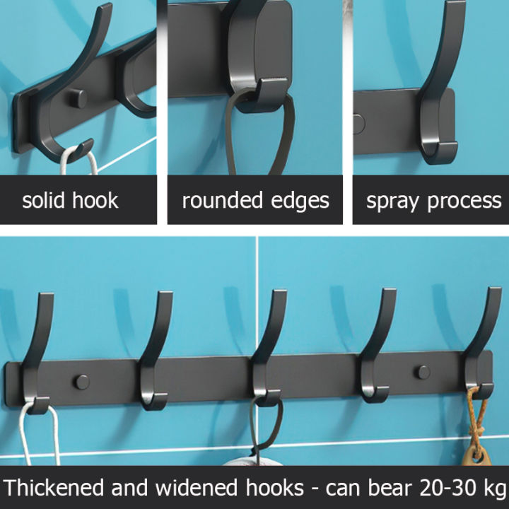 YUNJIEYA%20Black%20white%20Folding%20Robe%20Hooks%20Towel%20Hanger%20Nail%20Wall%20Rack%20Hooks%20Coat%20Clothes%20Holder%20for%20Bathroom%20Kitchen%20Accessories%20-%20Image%205