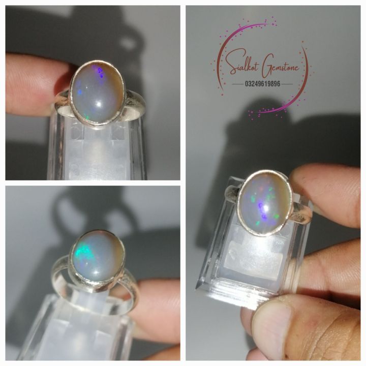 Opal stone Ring, hot offer ,opal stone, silver ring,smoky opal, rainbow, original, 100 original