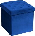 New Velvet Ottoman Storage Benches Folding Stool Soft Cushion Footrest Toy Storage Box Seat for Living Room Poofy Foot Stool,38x38x38cm. 