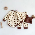 2024 Spring Baby Boys Girls Clothes Cotton Long Sleeved Top + Pant + Hat Three Piece Set Baby 0-2 Years Old Newborn Suit. 