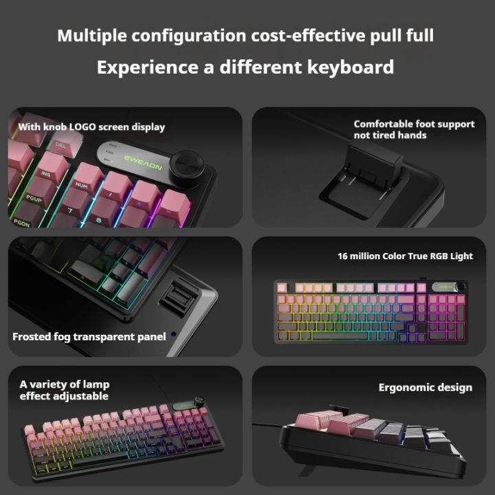 EWEADN%20Wired%20Gaming%20Keyboard,%20RGB%20Backlit%20with%20Side-Printed%20Gradient%20Keycaps,%20Multimedia%20Knob%20Control%20&%20Display%20Screen%20-%20Image%204