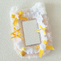 1Pc Lace Photo Card Holder, 10 Colors, Bowknot Plush Angel Wings Bell Handmade DIY Finished Product, Anime Cartoon Game Character Card Holder, Fan Support Merchandise, Fan Circle Collection, B8 Small Card Holder, Polaroid Photo Display, Student Card St.... 