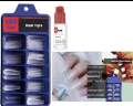 Transparent 100 Pcs Fake Nails With Glue For Women. 