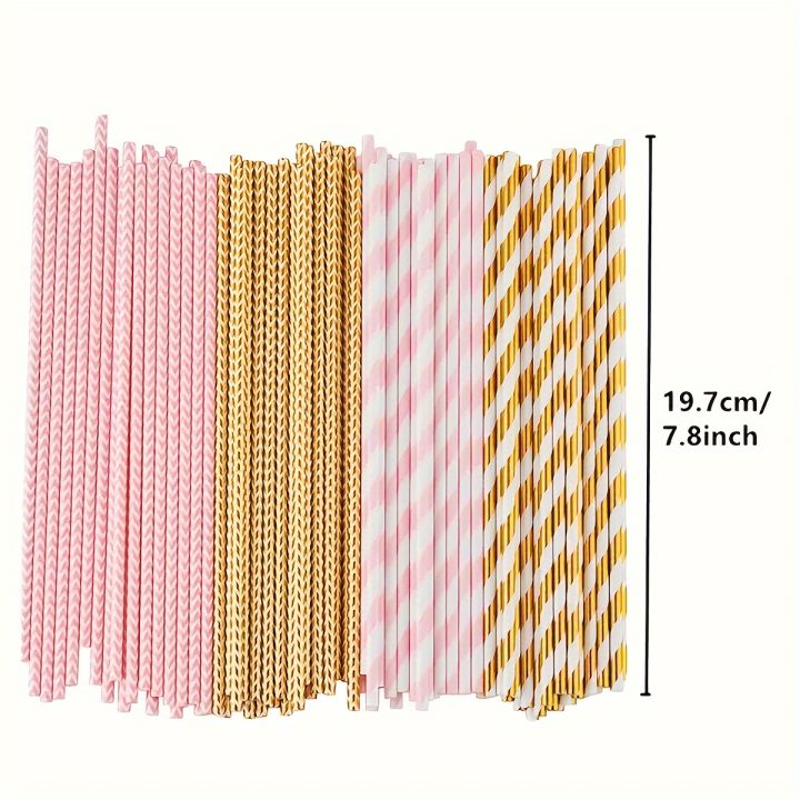 25/50pcs%20Pink%20&%20Golden%20Striped%20Biodegradable%20Paper%20Straws%20Set%20for%20Juices%20Cocktails%20Smoothies%20Eco-Friendly%20Drinkware%20Accessory%20-%20Image%202