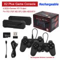 NEW Rechargeable X2 PLUS Video Game Stick Console 2.4G P3 Rechargeable Wireless Controller Retro Games for PSP/PS1/FC 64G/128G. 