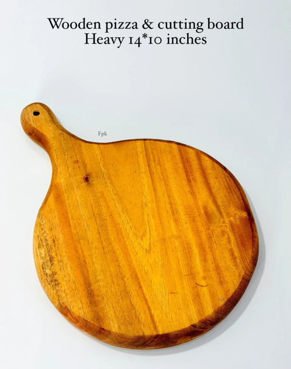 Wood Cutting Board Pizza Peel Round Cutting Boards with Handle for kitchen Wooden Chopping Board Countertop for Meat, Bread, Vegetables Fruits Charcuterie Cheese Serving Paddle Board