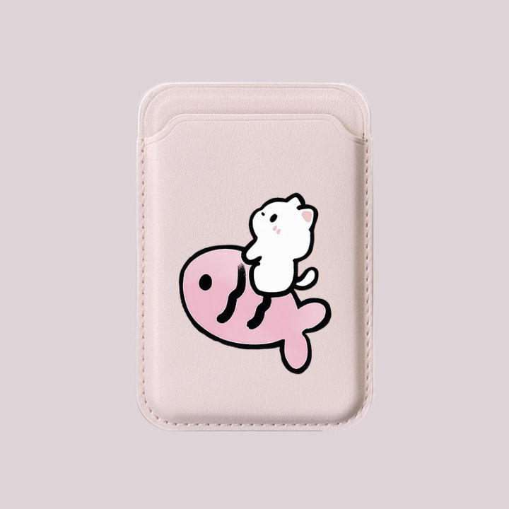 Cute%20Little%20Cat%20Riding%20Fish%20Cartoon%20Pattern%20Couple%20Card%20Holder%20Magnetic%20For%20iPhone%20For%20%20%20For%20MagSafe%20Wallet%20Cover%20-%20Image%206