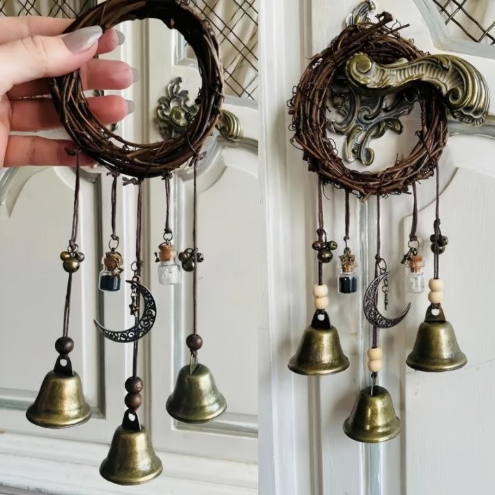 Witch Vine Ring Bell Door Handle Pendant Vine Wind Chime for Window Sill Hanging Home Decoration Wall Hanging Commemoration
