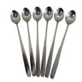6 pcs stainless steel long hundle pickling spoon silver colour  8 inch long. 