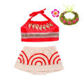 2026 Little Moana Dress Baby Girl Two Pieces Set Top and Pants Infant Role Play Festival Vaiana Princess Costume Casual 6-12M.