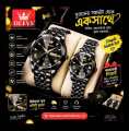 O'levs Luxury 9931 Trendy Korean Style Calendar with Individual Gift Box Couple Watch. 