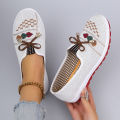 Spring New Women's Casual Sports Shoes Comfortable, Breathable, Lightweight, Wear Resistant Lazy Shoes, Soft Soled Flat Shoes.