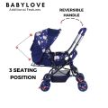 New Born Baby Stroller Pram | Easy Fold for Newborn Baby | No 008 | Kids Reversible Handle Backer 360 Degree Rotation Wheel | Easy Carry Travel | Washable Cover Go Cart. 