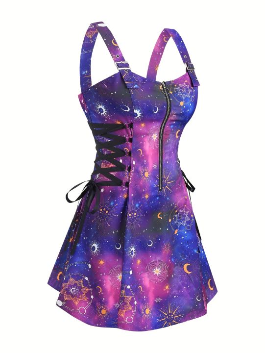 European%20and%20American%20Trend%20Oversized%20Ladies%20Slimming%20Shoulder%20Strap%20Zipper%20Full%20Print%20Skull%20Pattern%20Dress%20-%20Image%207