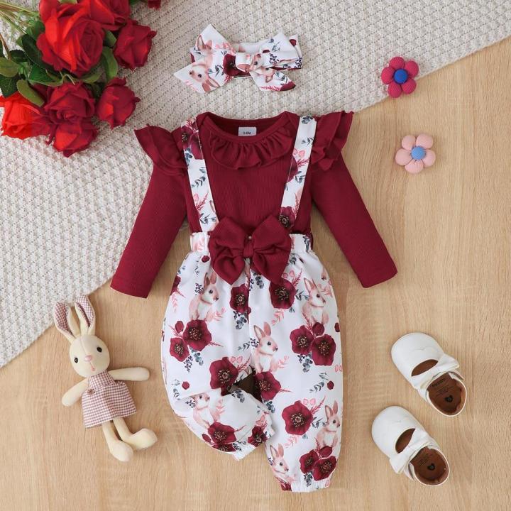 3PCS%20Clothes%20Outfits%20for%201-24Months%20Newborn&Toddler%20Baby%20Girl%20Long%20Sleeves%20Romper+Flower%20Strap%20Pants%20Cute%20Christmas%20Costume%20-%20Image%204