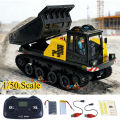 T14R Panther 1/50 RTR Electric RC Tracked Dump Truck Simulation Engineering Vehicle Model with Lights and Sound RC Car Toy Gift.