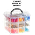 Stackable Storage Box Organizer 3 Layers (18 Sections) Jewelry Box efficient jewelry organizer 3 Layer multi-purpose storage solution. 