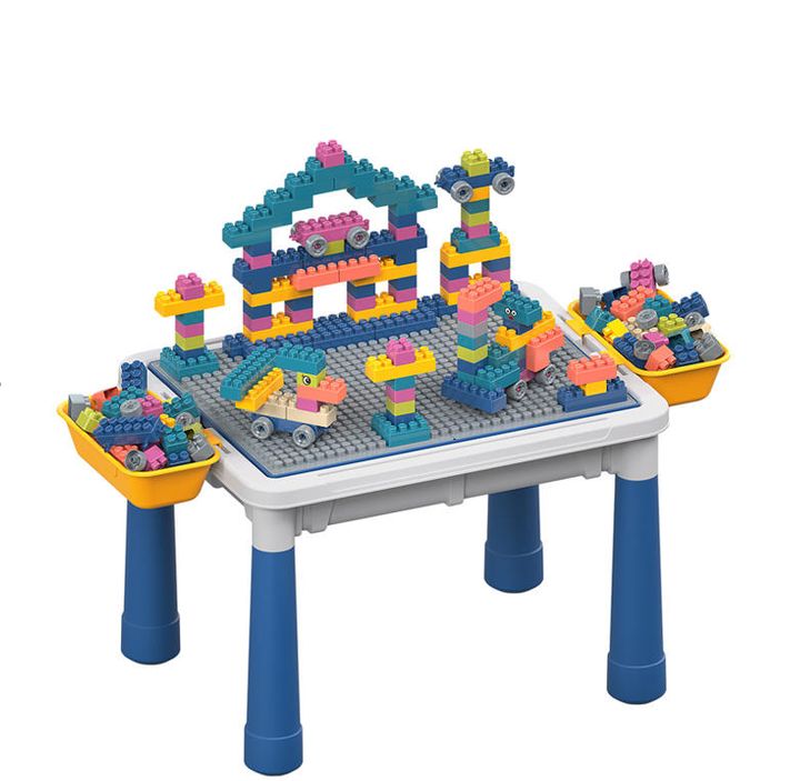 Kids Building Blocks Table Includes Chairs Multi-Activity Table Set ...