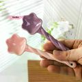 Ceramic Star Shaped Spoon Twisted Spoon Cute Long Handled Cream Design Coffee Stirring Spoon.