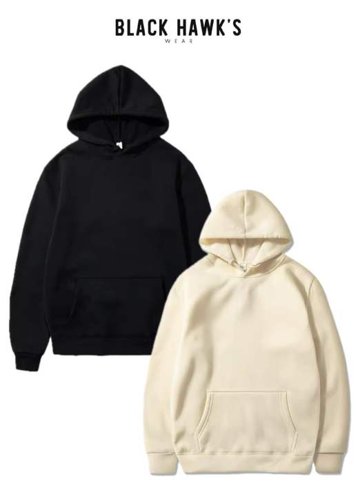BLACK HAWK’S WEAR NEW TRENDY WINTER COLLECTION PREMIUM QUALITY PLANE BASIC BLACK AND BEIGE PACK OF 2 HOODIES FOR MENS