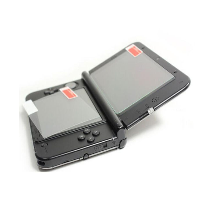 1 Set Tempered Glass Screen Protector for New  3DS XL/LL, Full Coverage Top LCD + Bottom PET Film Protection Set