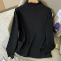 2026 Plus Size Women's Long Sleeve Turtleneck Velvet Base T-shirt Inner Wear Autumn Winter Fleece Lined Fashion Big Size Tops. 