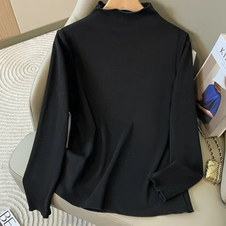 2026%20Plus%20Size%20Women's%20Long%20Sleeve%20Turtleneck%20Velvet%20Base%20T-shirt%20Inner%20Wear%20Autumn%20Winter%20Fleece%20Lined%20Fashion%20Big%20Size%20Tops%20-%20Image%205