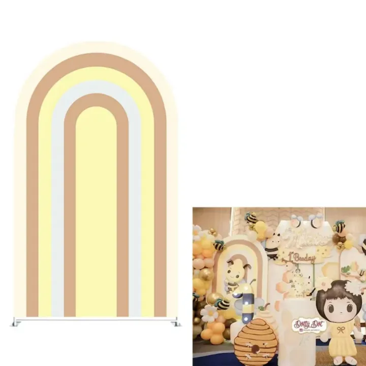 VIKAMA%20Bee%20Arch%20Background%20Elastic%20Cover%20Children's%20Birthday%20Party%20Decoration%20Holiday%20Baby%20Shower%20Decoration%20Background%20Prop%20-%20Image%204