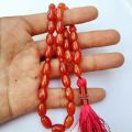 Oval Shape Yamni Aqeeq Stone Tasbeeh 8mm by 12mm Size | Muslim Prayer Beads. 