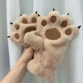 Women Gloves Bear Palm Paw Animals Plushclaw Glove Paws Costumes Cosplay Cute Cartoon Bear Simulation Furry Mittens Winter Warm. 