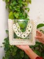 pearl beaded bag with transparent acrylic sheet / size medium and small /elegant and stylish bags. 