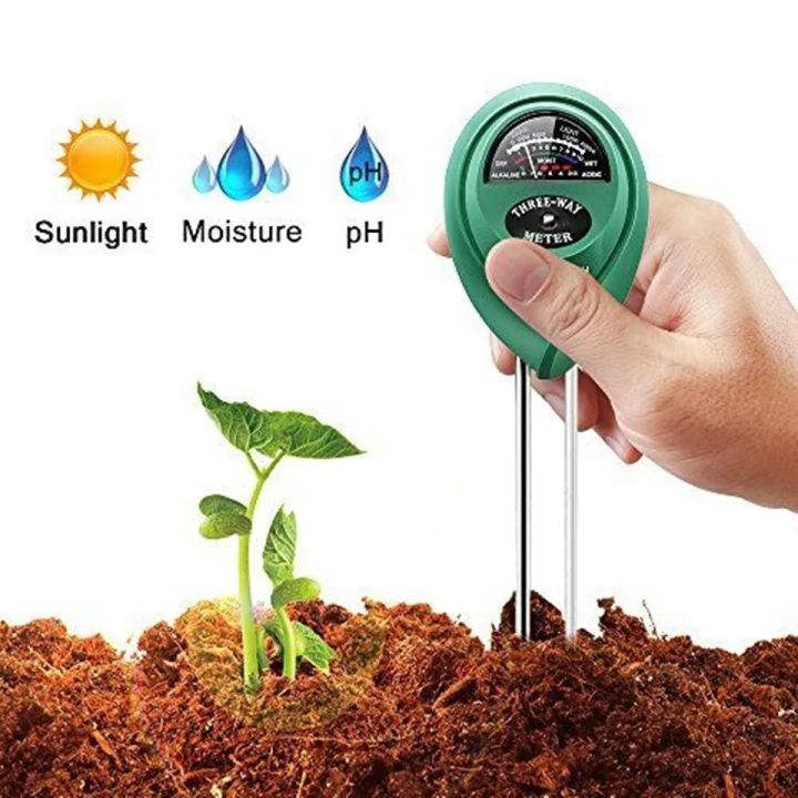 3 In 1 Soil Tester Meter PH Meter Analyzer for Garden Lawn Flower Kit Plant Pot Moisture Light PH Sensor Tool