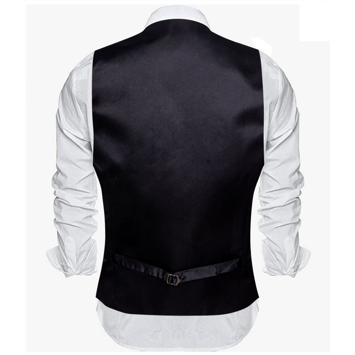 Luxury%20Men's%20Vest%20Pink%20Waistcoat%20Tie%20Bowtie%20Pocket%20Square%20Set%20Sleeveless%20Jacket%20Formal%20Wedding%20Suit%20-%20Image%205