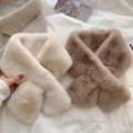 Korean Winter Faux Rabbit Fur Scarf Women Girls Scarf Soft Plush Scarves Solid Color Neck Collar Warmer Stuff Christma Gift.