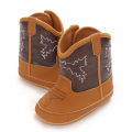Boys and Girls Baby Boots Soft Bottom Non-slip Baby Foreign-style Western Cowboy Leather Boots Baby Shoes.