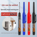 12PCS Long Head Marker Pens Set, Special Oil-Based Woodworking Markers for Ceramics, 45MM Long Nib, Black/Blue/Red/Green Ink. 
