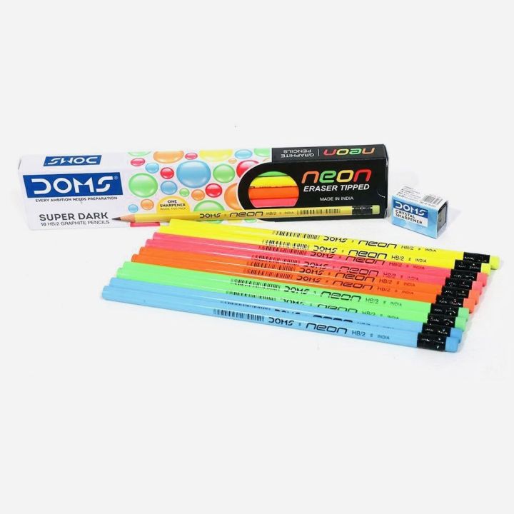 Doms%20Neon%20Pencil%2012%20Pieces%5B1%20Packet%5D%20-%20Image%202